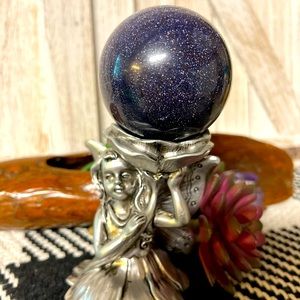 Gorgeous 2.5” blue sandstone sphere